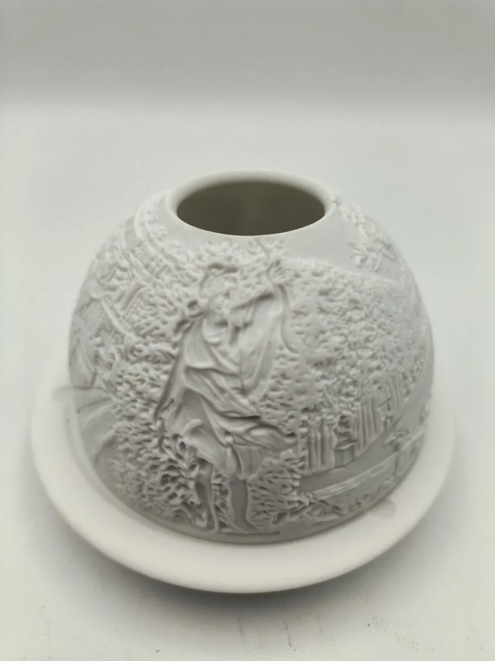 Bernardaud Limoges Porcelain Votive Candle Holder With Intricate Relief Design
